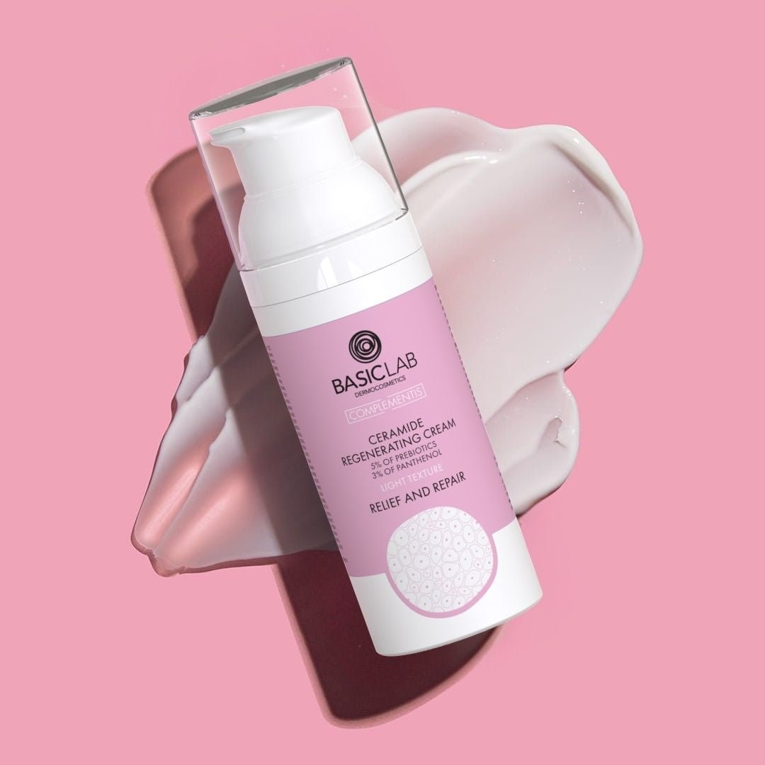 Ceramide Regenerating Cream of Light texture with 5% prebiotic and 3% panthenol 50ml - BasicLab - Vesa Beauty