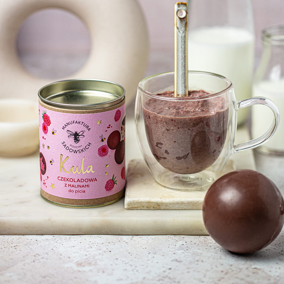 Chocolate ball with raspberries to drink 45g - Sadowski Bee Gardens - Vesa Beauty