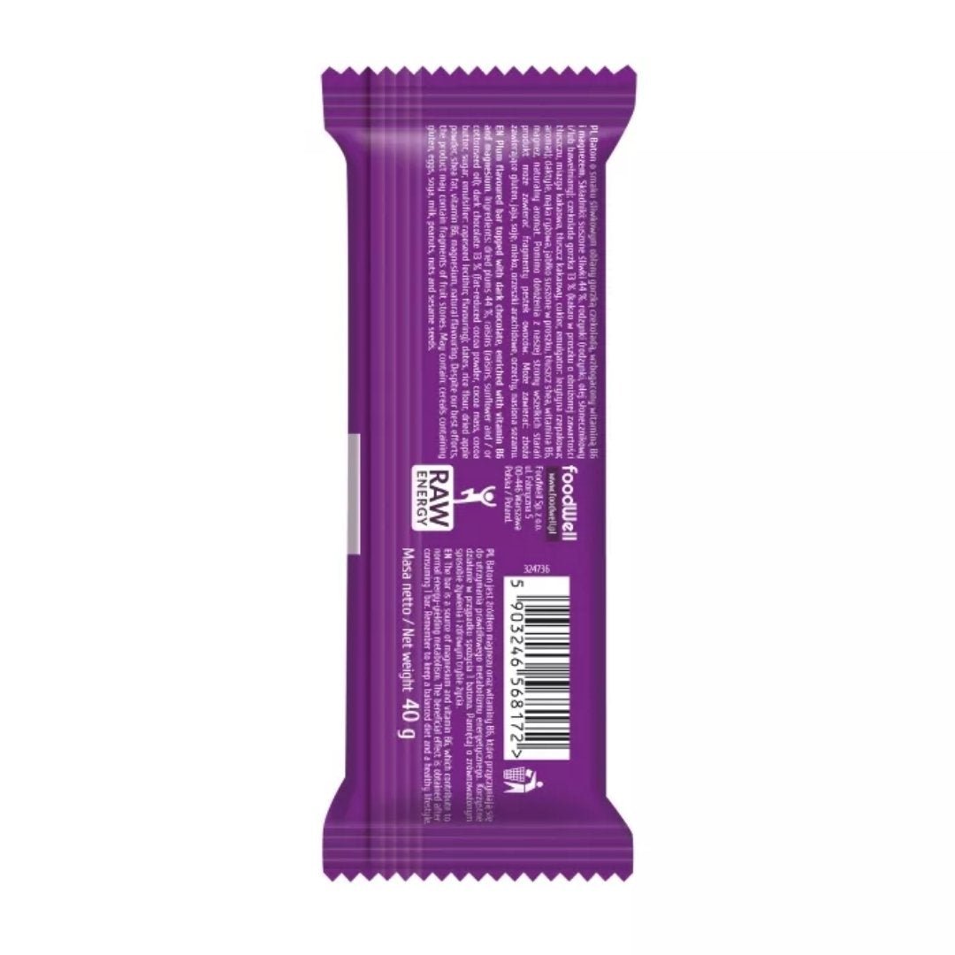 Chocolate Fruit Bar - Plum in chocolate cover 40g - Be Raw - Vesa Beauty