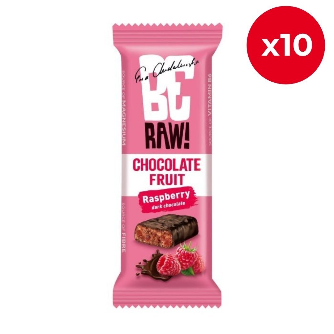 Chocolate Fruit Bar - Raspberry Dark chocolate 40g - Be Raw - Vesa Beauty