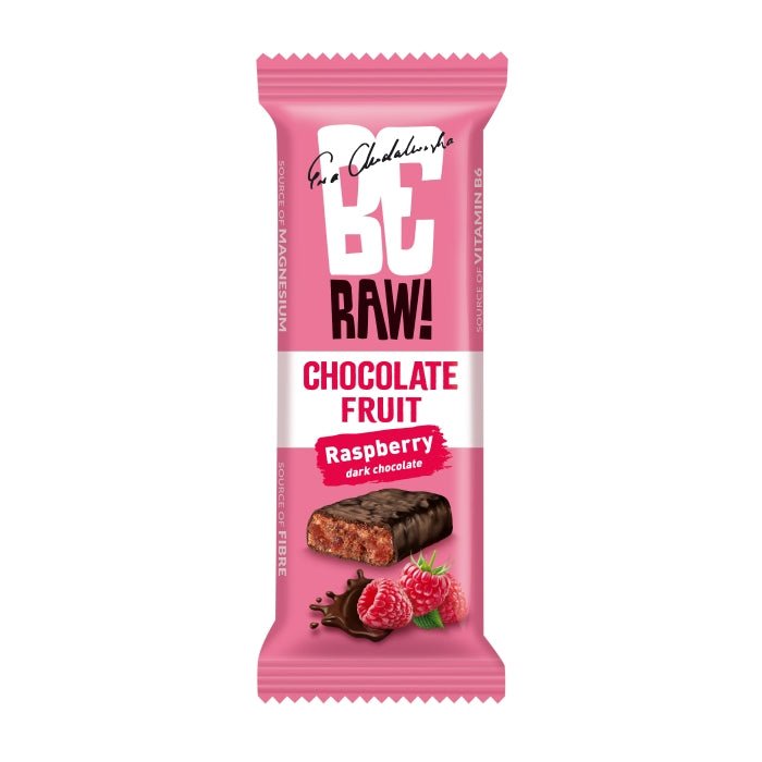Chocolate Fruit Bar - Raspberry Dark chocolate 40g - Be Raw - Vesa Beauty
