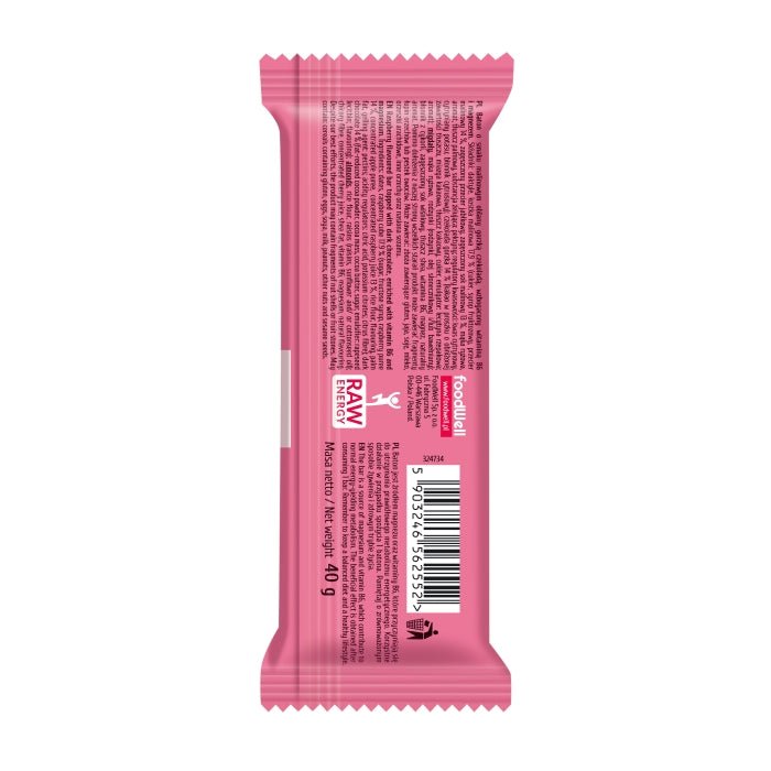 Chocolate Fruit Bar - Raspberry Dark chocolate 40g - Be Raw - Vesa Beauty