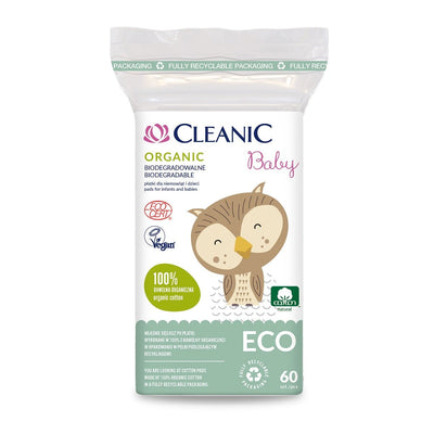 Cleanic Baby ECO Organic - Cotton pads for babies 60pcs - Cleanic - Vesa Beauty