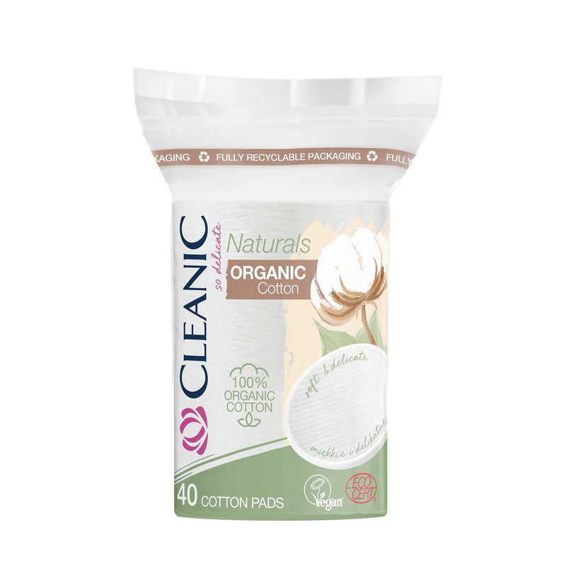Cleanic Naturals Organic Cotton - Cosmetic Pads 40pcs (oval) - Cleanic - Vesa Beauty