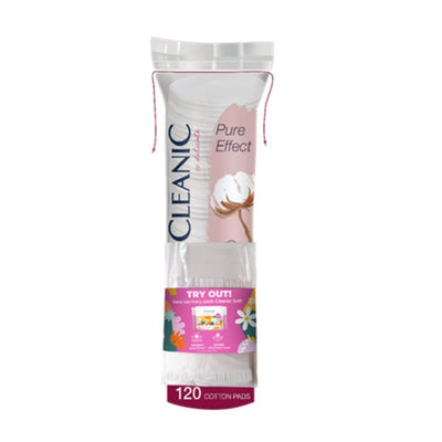 Cleanic Pure Effect - Cosmetic Pads 120pcs + 1pc. Soft Day Sanitary Pad FREE - Cleanic - Vesa Beauty