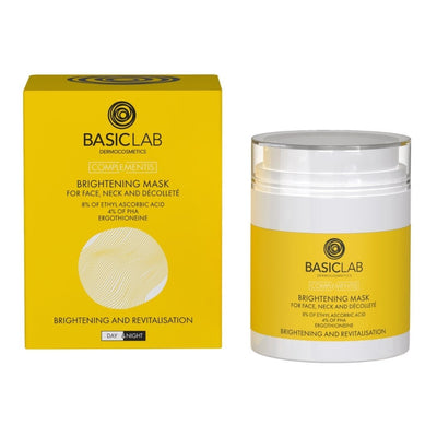 Brightening Mask for Face, Neck & Décolleté – 8% Ethylated Vitamin C, 4% PHA, Ergothioneine 50ml - BasicLab - Vesa Beauty