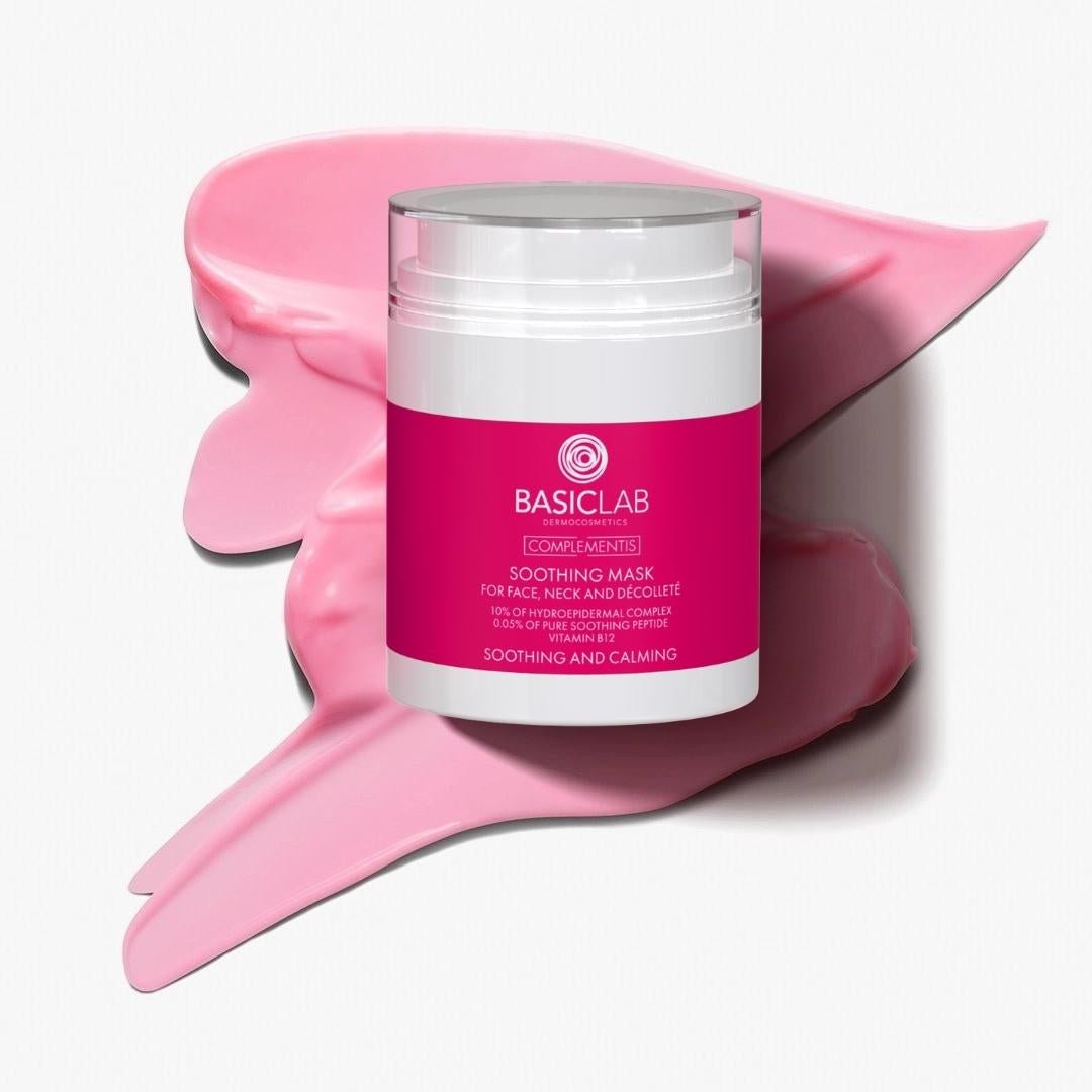 COMPLEMENTIS Soothing Mask for Face, Neck & Décolleté – 10% Hydroepidermic complex, 0.05% pure soothing Peptide, Vitamin B12 50ml - BasicLab - Vesa Beauty
