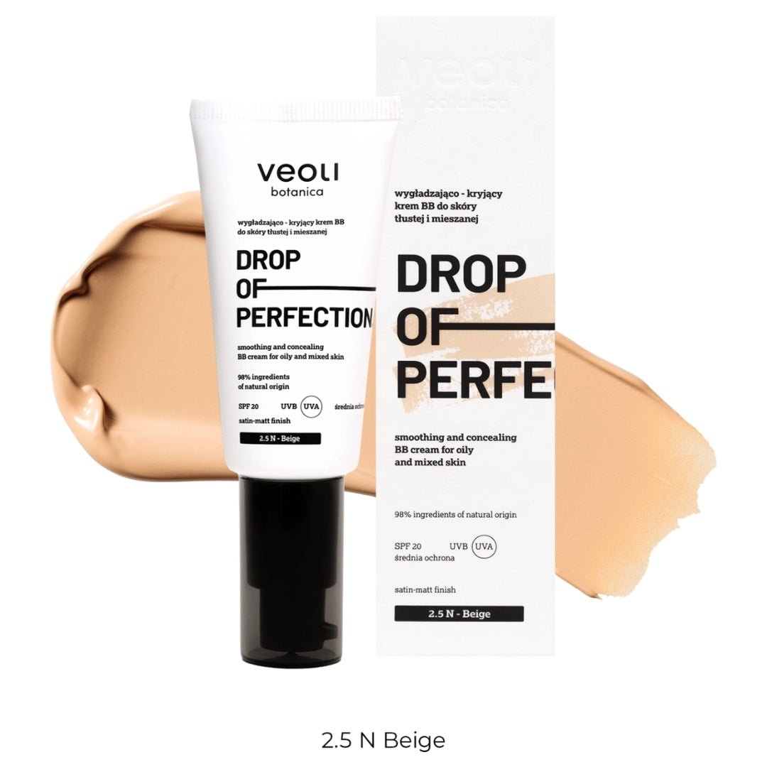 DROP OF PERFECTION SPF20 Smoothing and concealing BB cream for oily and mixed skin 30ml - Veoli Botanica - Vesa Beauty