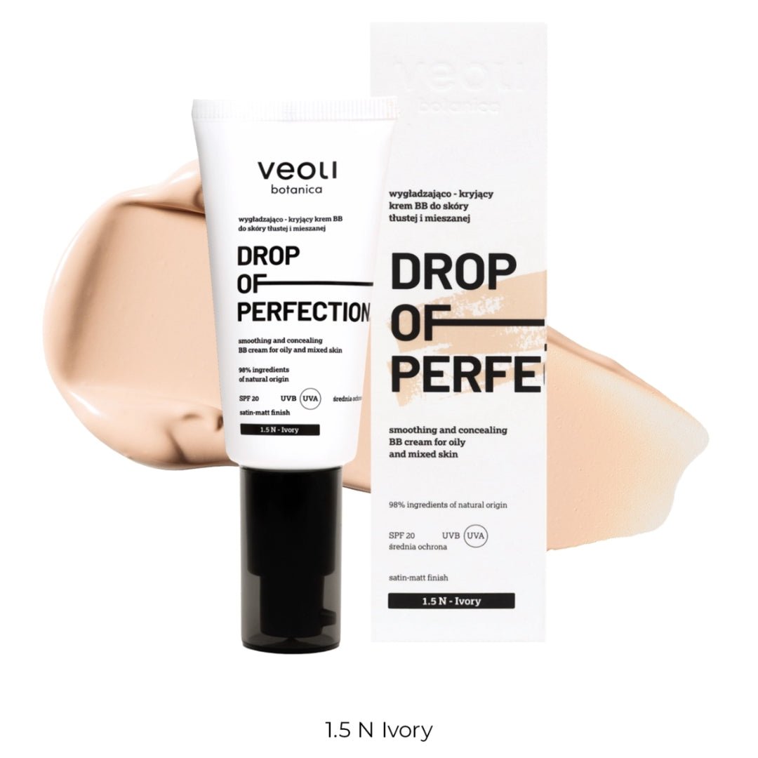 DROP OF PERFECTION SPF20 Smoothing and concealing BB cream for oily and mixed skin 30ml - Veoli Botanica - Vesa Beauty