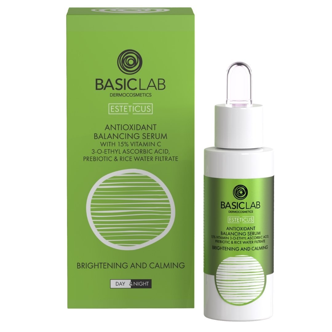 ESTETICUS Antioxidant balancing serum with 15% vitamin C, prebiotic, rice water filtrate 30ml - BasicLab - Vesa Beauty