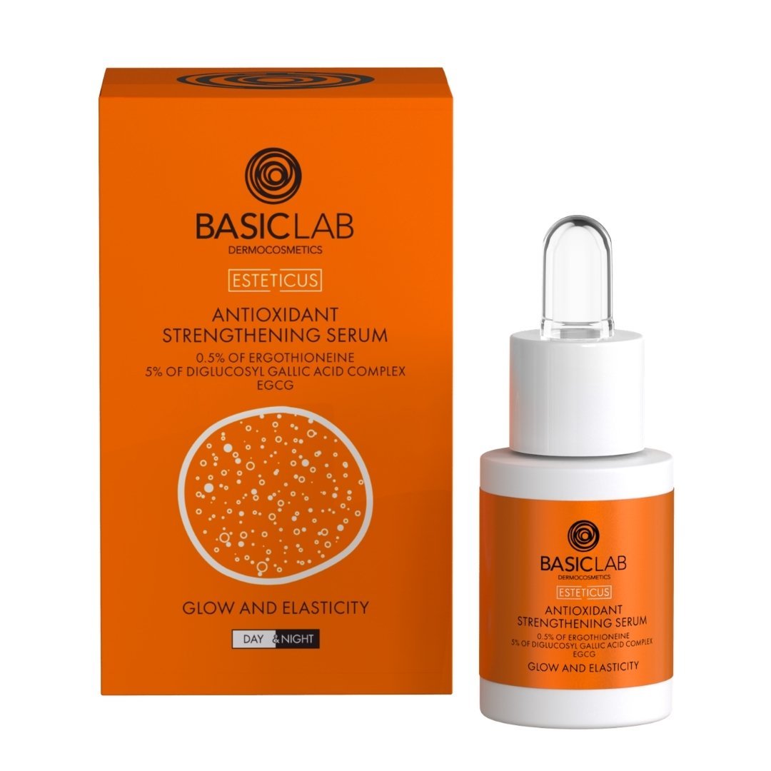ESTETICUS Antioxidant Strengthening Serum 0.5% ergothioneine, 5% gallic acid diglucoside complex, EGCG 15ml - BasicLab - Vesa Beauty