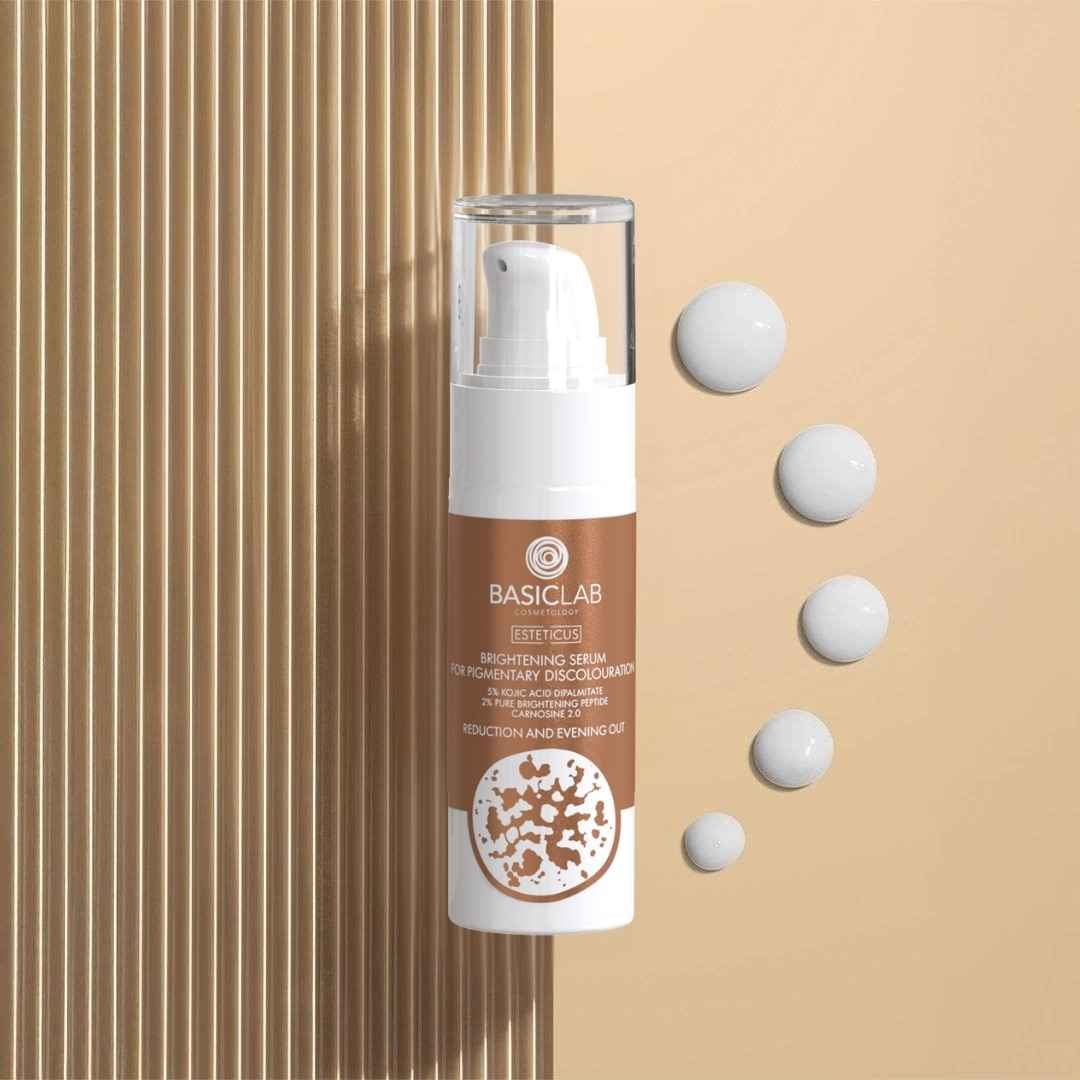 ESTETICUS Brightening serum for pigmentatary discolouration, 5% kojic acid dipalmitate, 2% pure brightening peptide, Carnosine 2.0 30ml - BasicLab - Vesa Beauty