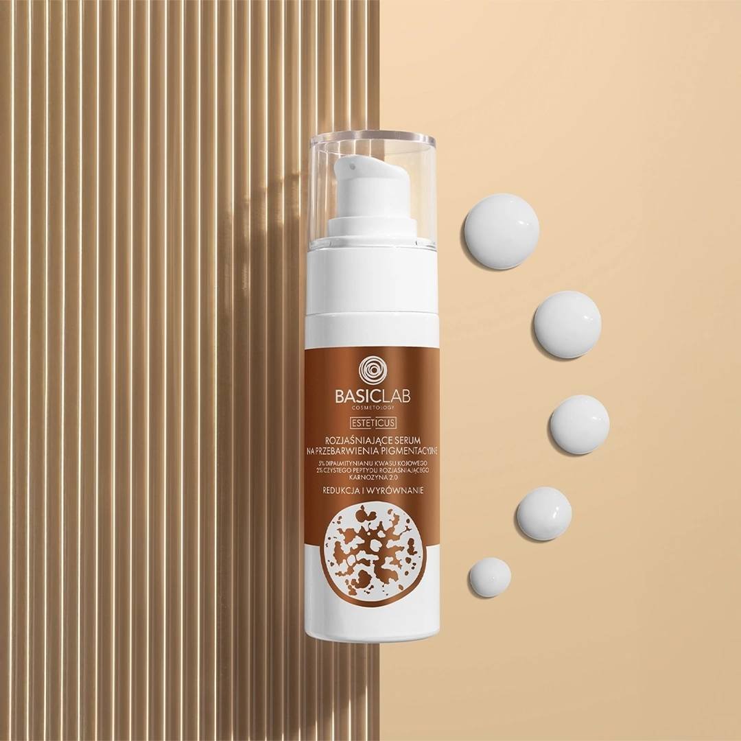 ESTETICUS Brightening serum for pigmentation discolouration, 5% kojic acid dipalmitate, 2% pure brightening peptide, Carnosine 2.0 30ml - BasicLab - Vesa Beauty