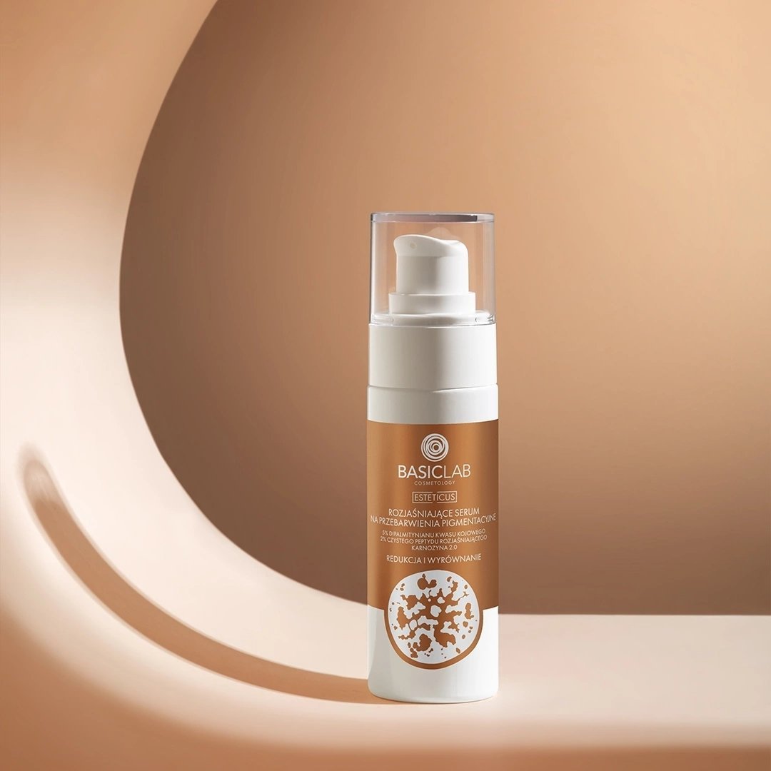 ESTETICUS Brightening serum for pigmentation discolouration, 5% kojic acid dipalmitate, 2% pure brightening peptide, Carnosine 2.0 30ml - BasicLab - Vesa Beauty