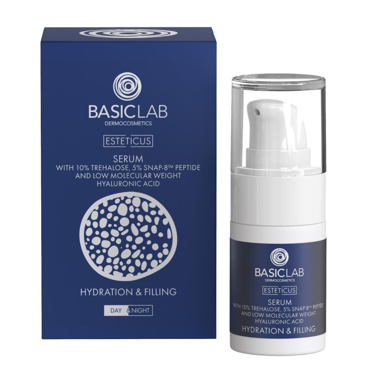 ESTETICUS Serum with 10% Trehalose and 5% Snap - 8 Peptide 15ml - BasicLab - Vesa Beauty