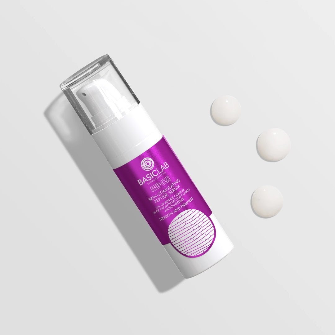 ESTETICUS Skin - Stimulating peptide serum: 15% peptide complex, 5% growth factor complex, micro - needles 30ml - BasicLab - Vesa Beauty