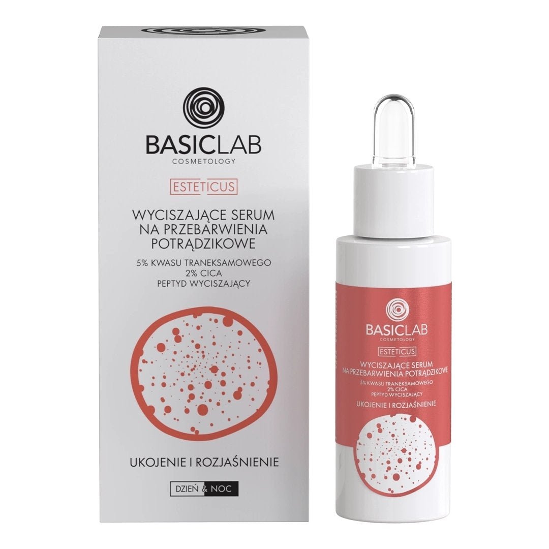 ESTETICUS Soothing serum for acne discolouration, 5% tranexamic acid, 2% CICA, soothing peptide 30ml - BasicLab - Vesa Beauty