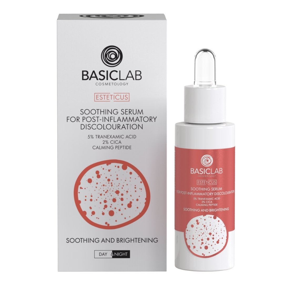 ESTETICUS Soothing serum for post - inflammatory Discolouration, 5% tranexamic acid, 2% CICA, soothing peptide 30ml - BasicLab - Vesa Beauty