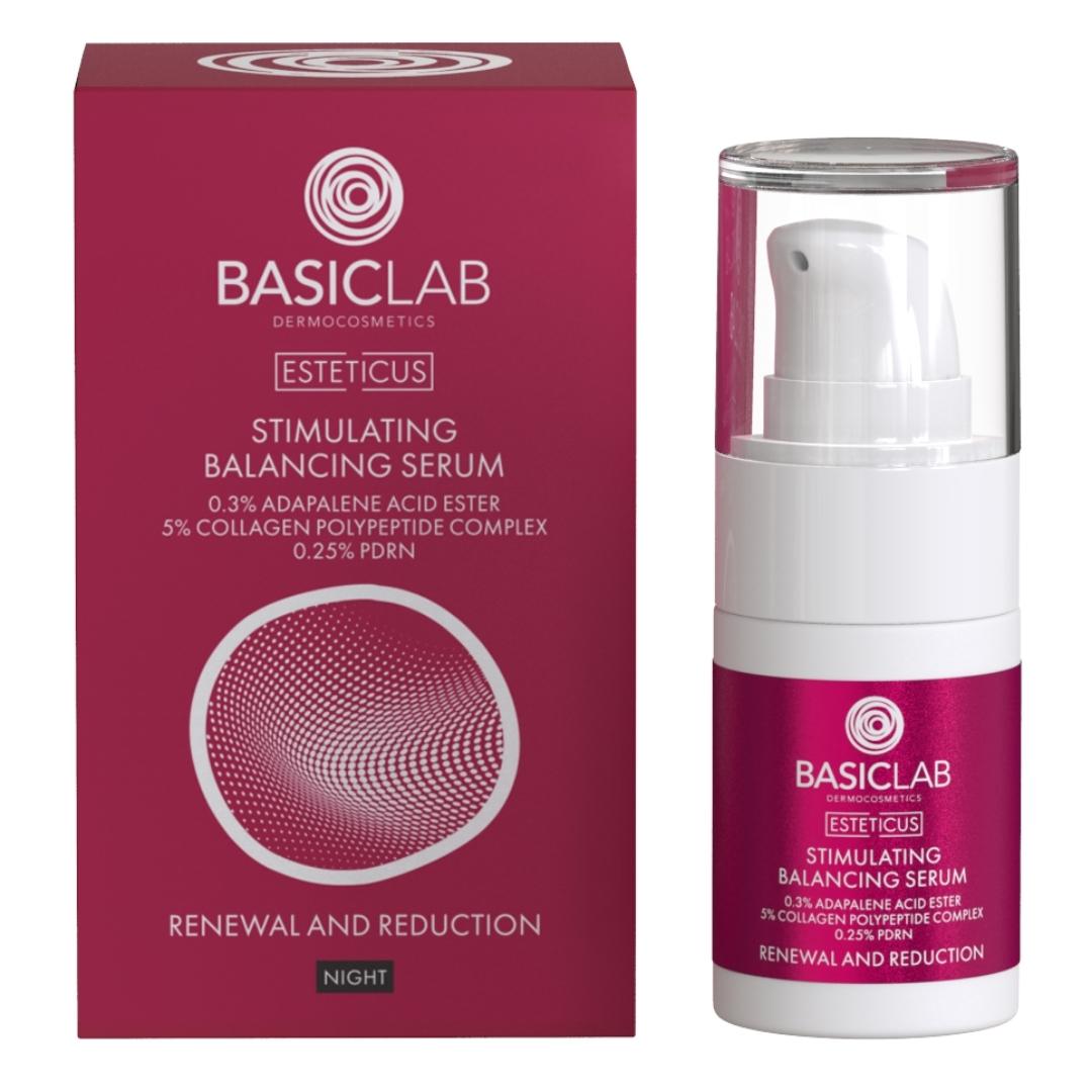 ESTETICUS Stimulating Balancing serum, 0.3% adapalene acid ester, 5% collagen polypeptide complex, 0.25% PDRN 15ml - BasicLab - Vesa Beauty