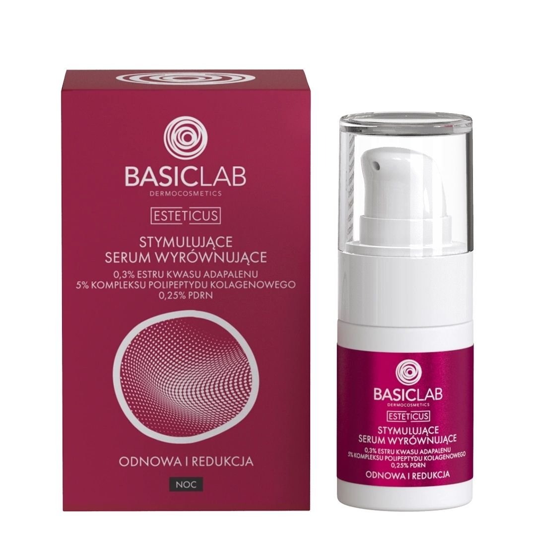 ESTETICUS Stimulating levelling serum, 0.3% adapalene acid ester, 5% collagen polypeptide complex, 0.25% PDRN 15ml - BasicLab - Vesa Beauty