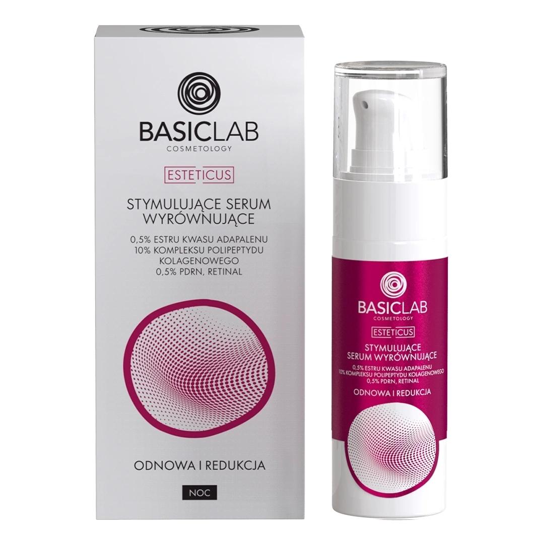 ESTETICUS Stimulating levelling serum, 0.5% adapalene acid ester, 10% collagen polypeptide complex, 0.5% PDRN, retinal 30ml - BasicLab - Vesa Beauty