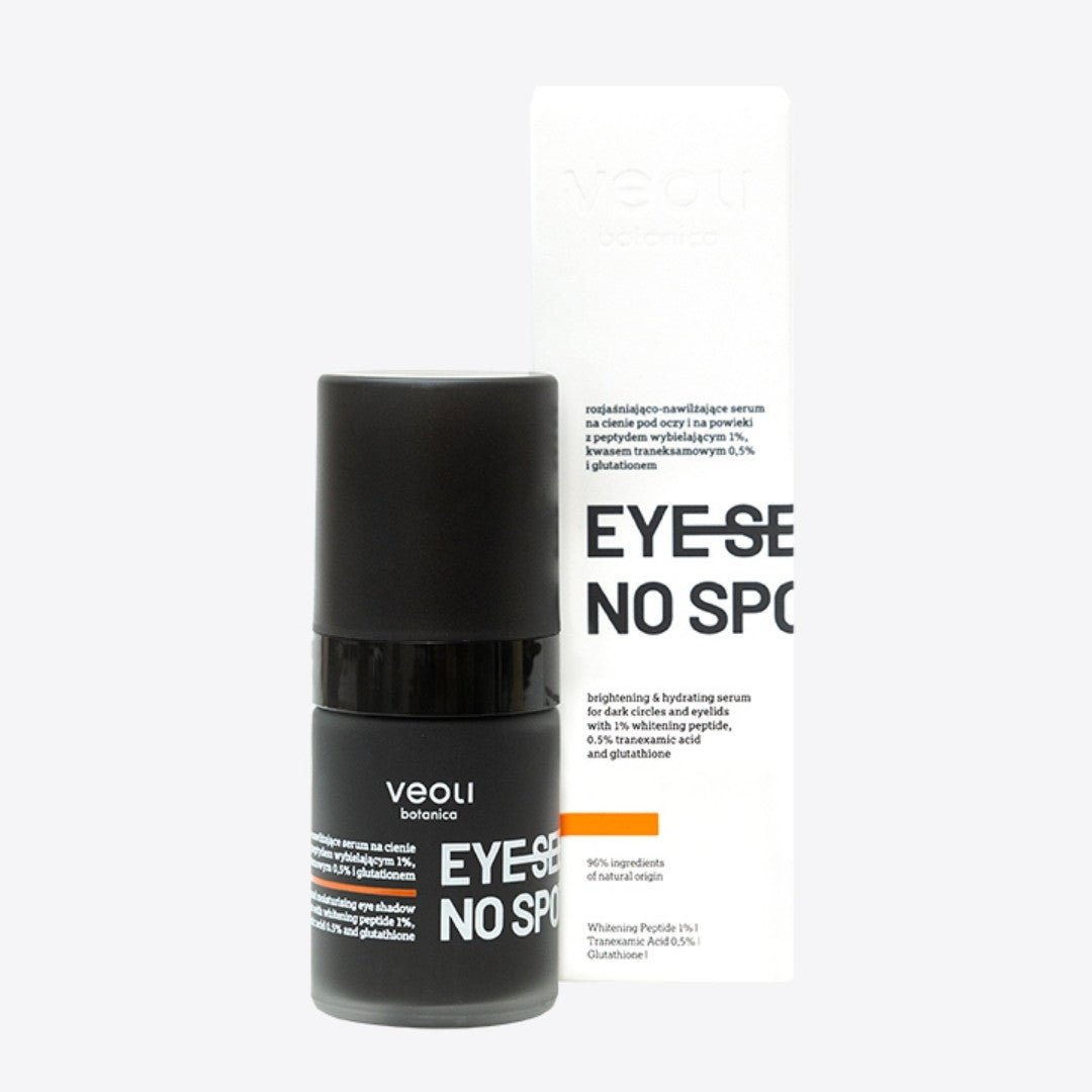 EYE SEE NO SPOTS brightening & hydrating serum for dark circles & eyelids with 1% whitening peptide, 0.5% tranexamic scid & glutathione 15ml - Veoli Botanica - Vesa Beauty
