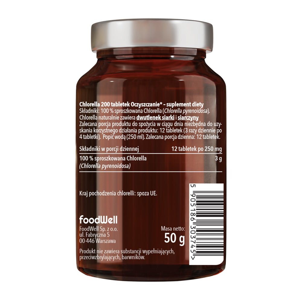 Food Supplement Chlorella 200 tablets - Purella Superfoods - Vesa Beauty