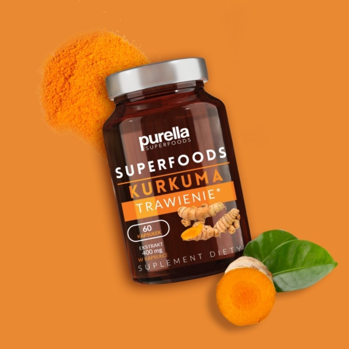Food Supplement Turmeric 60 capsules - Purella Superfoods - Vesa Beauty