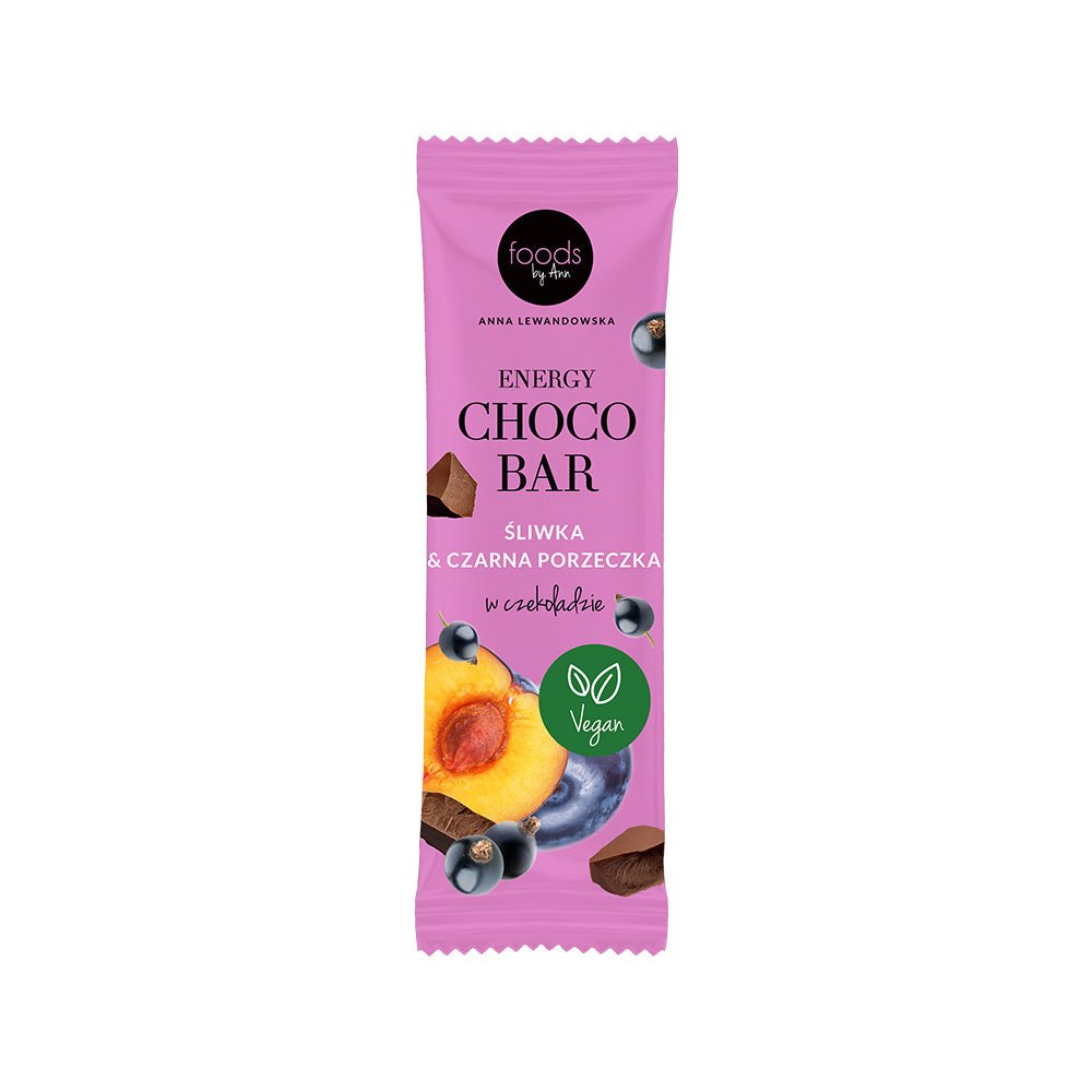 Foods by Ann Energy Choco Bar Plum & Blackcurrant in Chocolate 35g - Foods by Ann - Vesa Beauty