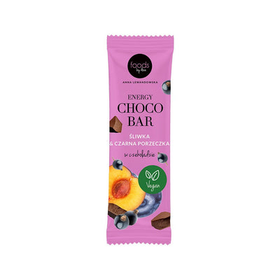 Foods by Ann Energy Choco Bar Plum & Blackcurrant in Chocolate 35g - Foods by Ann - Vesa Beauty