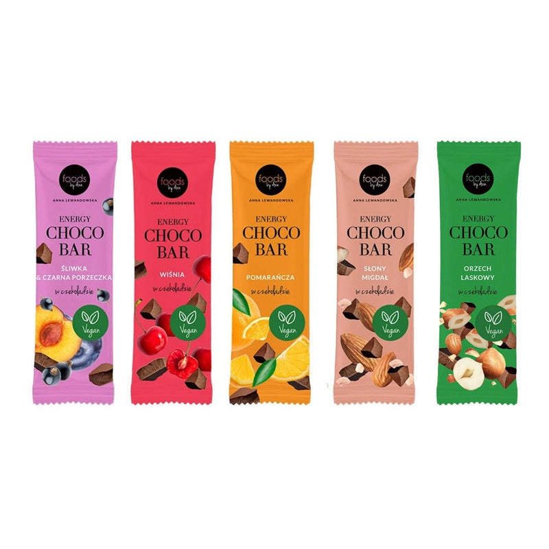Foods by Ann Set of 5 Energy Choco Bar Mix (Orange, Cherry, Hazelnut, Plum, Almond) - Foods by Ann - Vesa Beauty