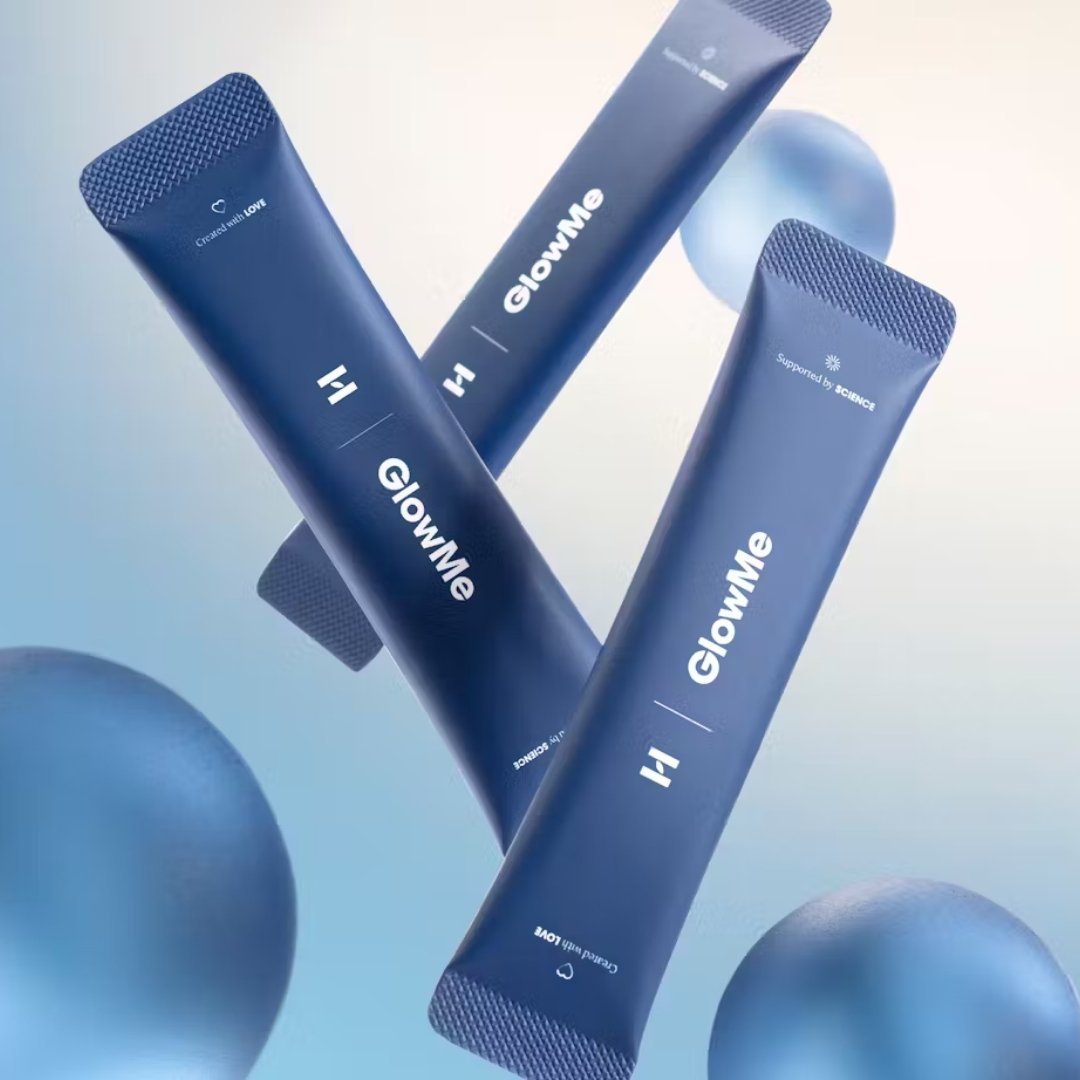 GlowMe (raspberry - blueberry flavour) - Formula with fish collagen, no added sugars or sweeteners 30sachets - HealthLabs Care - Vesa Beauty