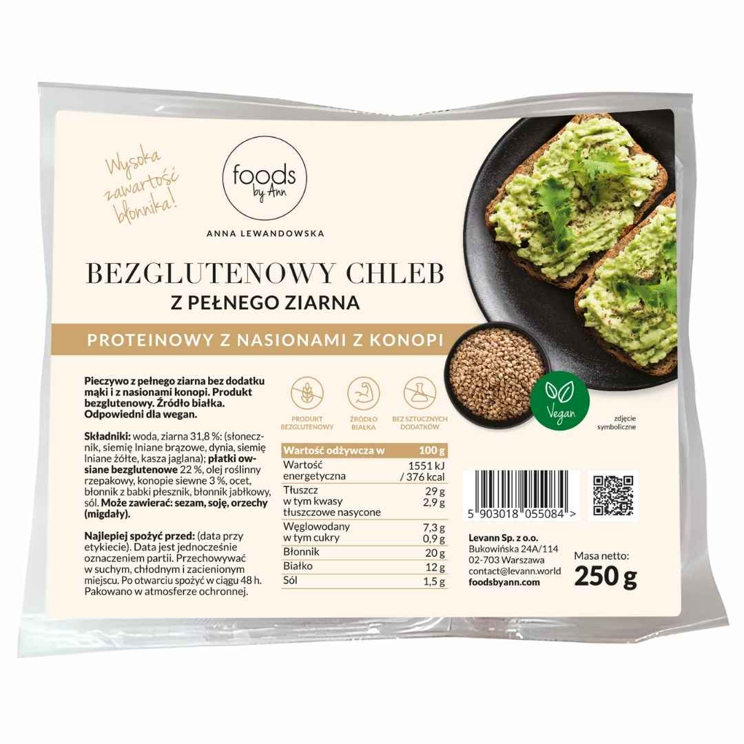 Gluten - Free Whole Grain Bread with Hemp Seeds 250g - Foods by Ann - Vesa Beauty