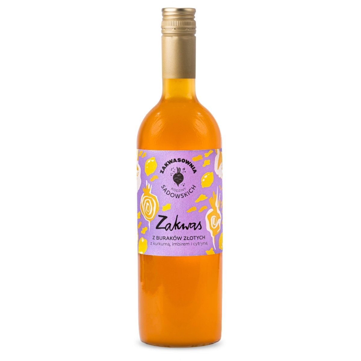 Golden Beetroot kvass with turmeric, ginger and lemon 750ml - Sadowski Bee Gardens - Vesa Beauty