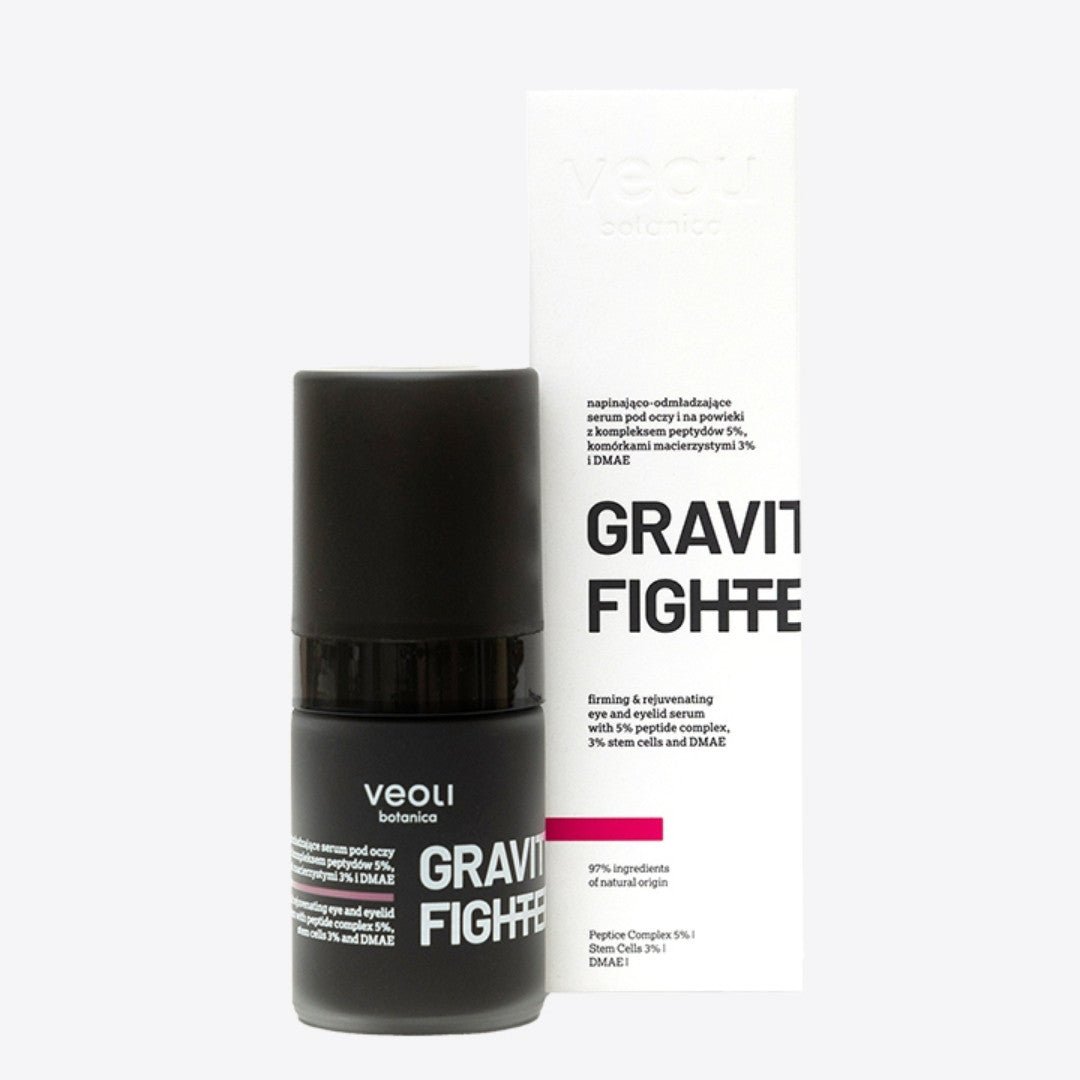 GRAVITY FIGHTER firming & rejuvenating eye & eyelid serum with 5% peptide complex, 3% stem cells & DMAE 15ml - Veoli Botanica - Vesa Beauty