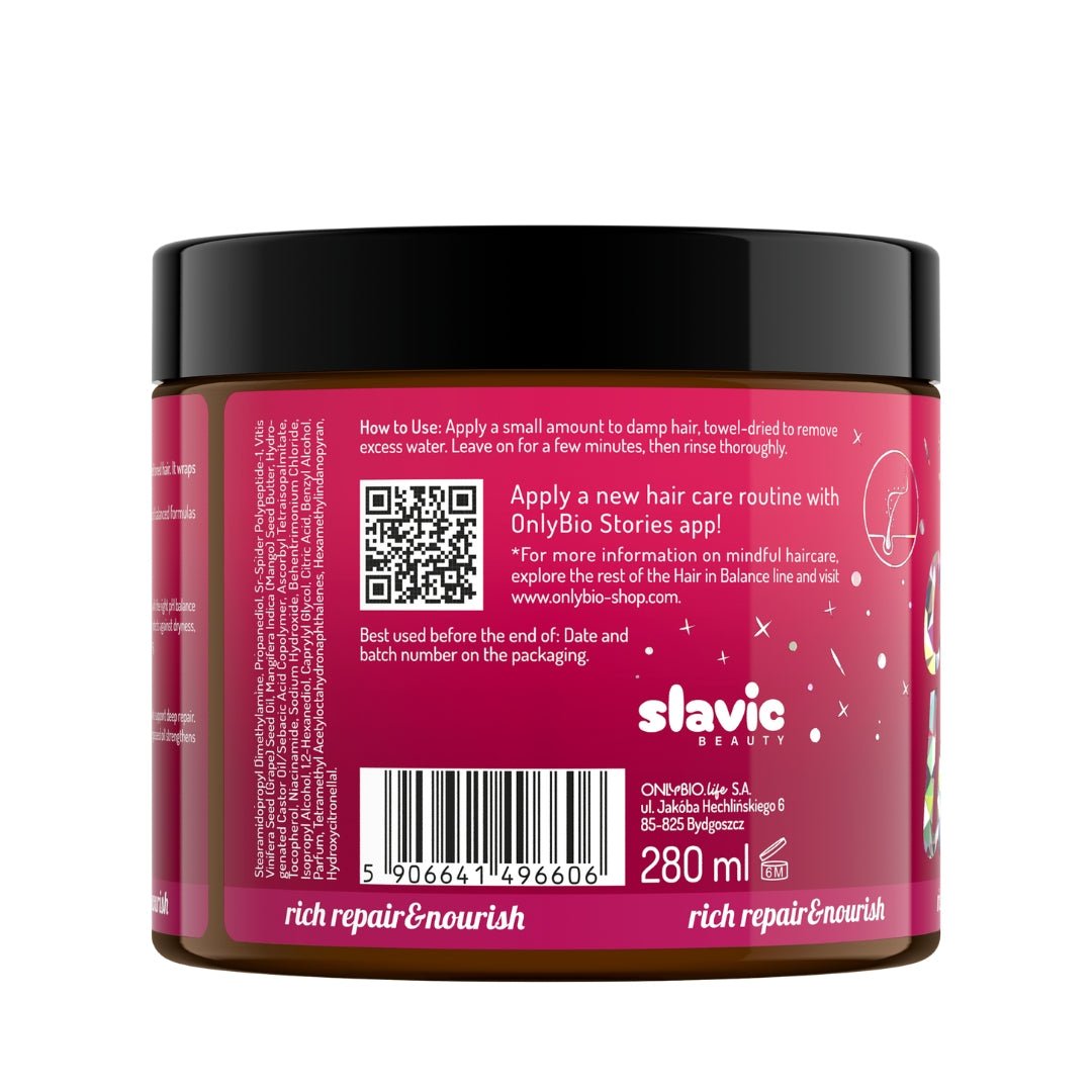 Hair in Balance - Color - Rich repair hair mask treatment 280ml - OnlyBio - Vesa Beauty