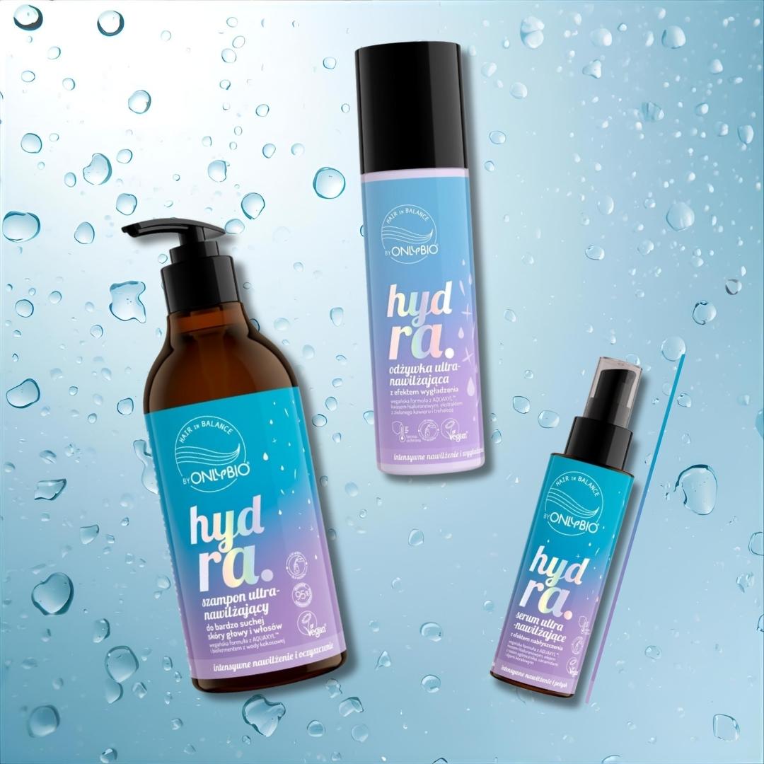 Hair in Balance HYDRA - SET Everyday Hydration Ritual: shampoo 400ml +conditioner 200ml +serum 100ml - OnlyBio - Vesa Beauty