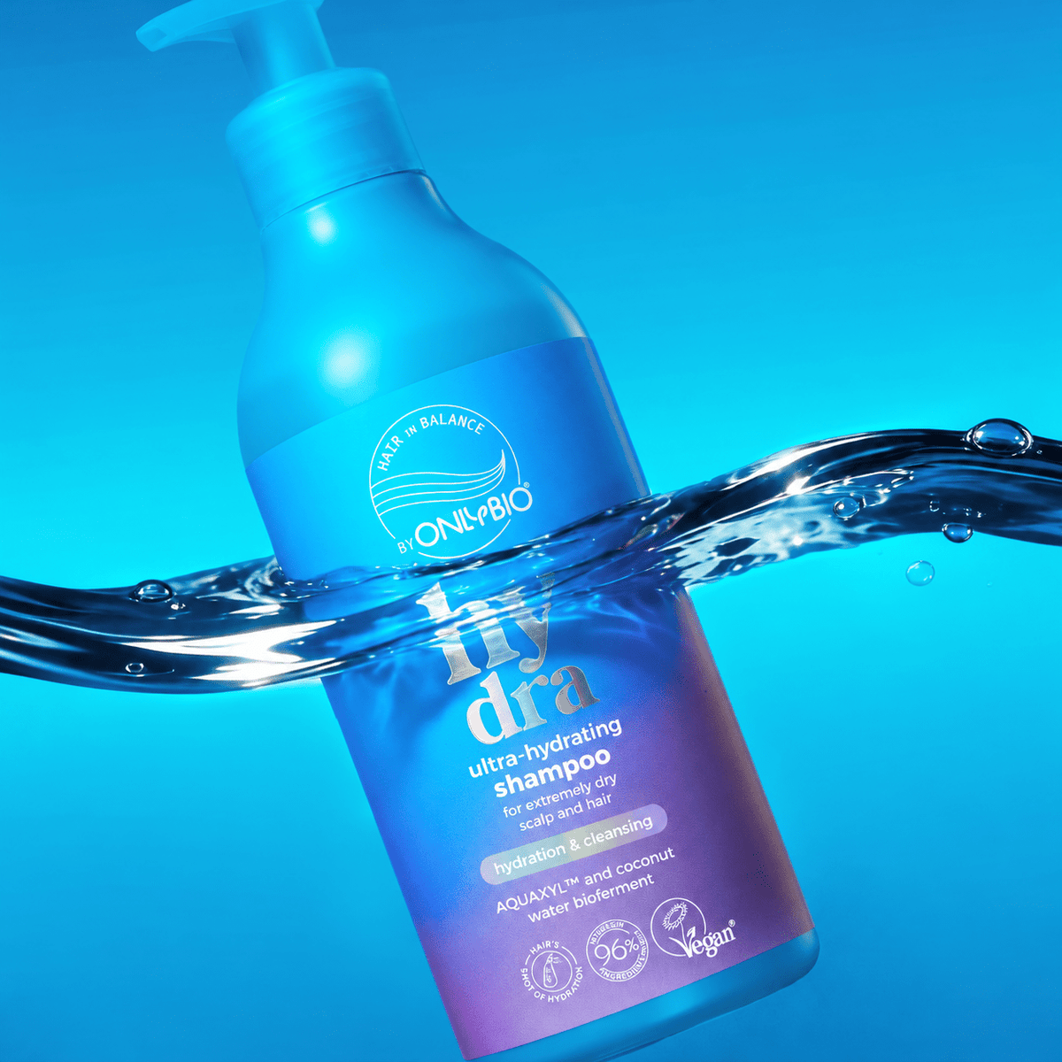 Hair in Balance HYDRA Ultra-Hydrating Shampoo for Extremely Dry Scalp &amp; Hair 400ml - OnlyBio - Vesa Beauty