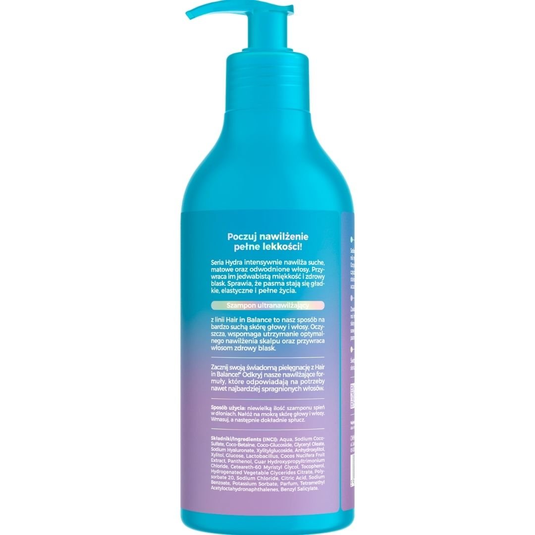 Hair in Balance HYDRA Ultra-Moisturising Shampoo for Very Dry Scalp & Hair 400ml - OnlyBio - Vesa Beauty