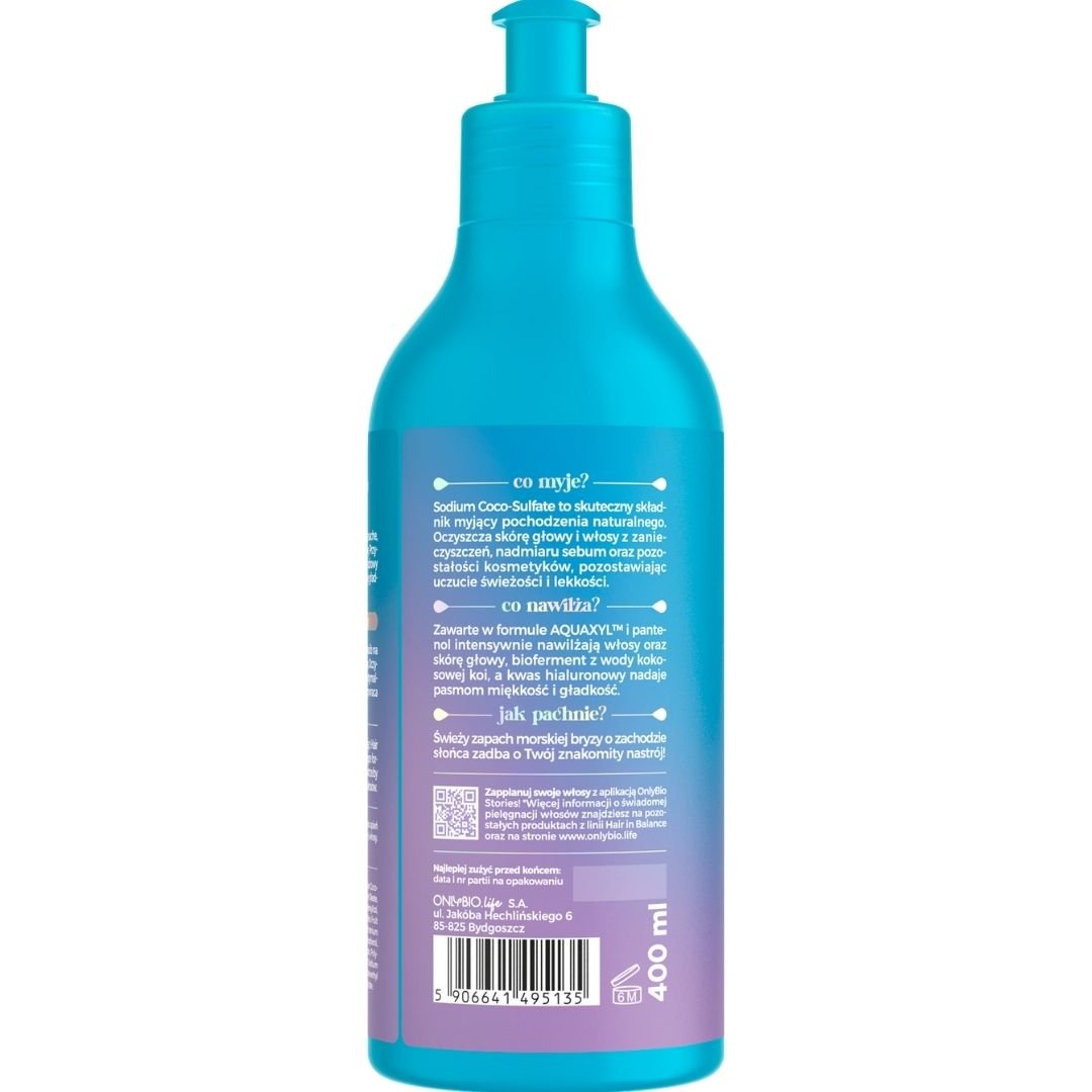 Hair in Balance HYDRA Ultra-Moisturising Shampoo for Very Dry Scalp & Hair 400ml - OnlyBio - Vesa Beauty