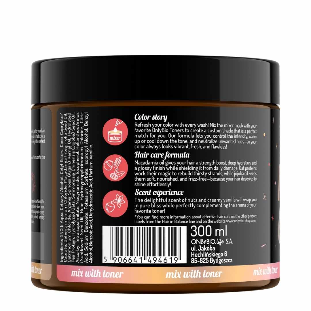 Hair in Balance - MIXER hair mask for subtle toner colour treatment 300ml - OnlyBio - Vesa Beauty