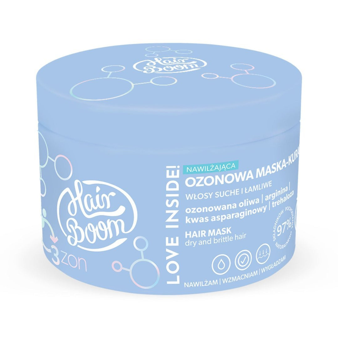 HairBoom O3ZON Moisturizing Hair Mask for dry & brittle hair 225ml - BodyBoom - Vesa Beauty