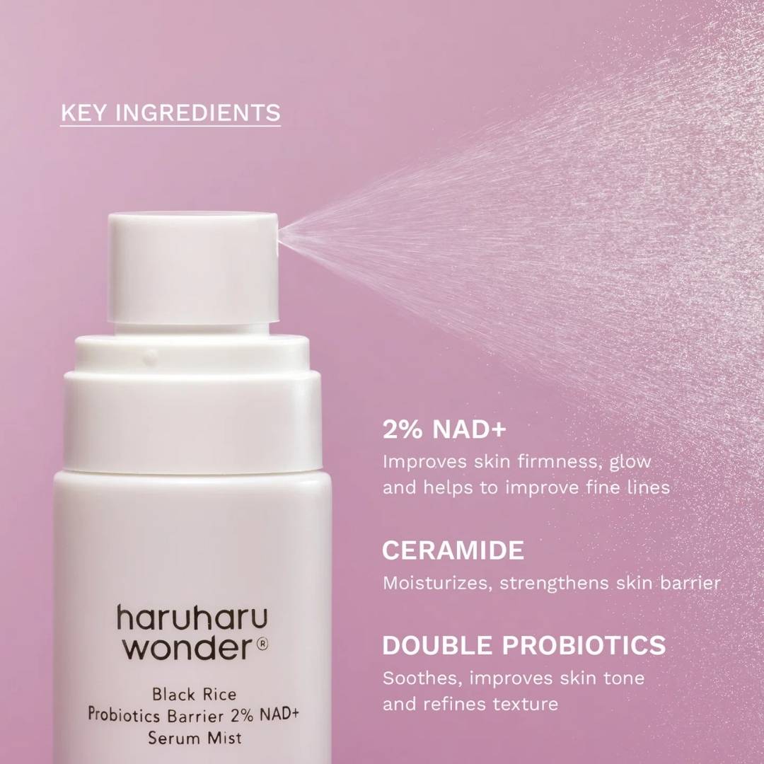 Natural Cosmetics Haruharu Wonder Black Rice Probiotics Barrier 2% NAD+ Serum Mist 80ml