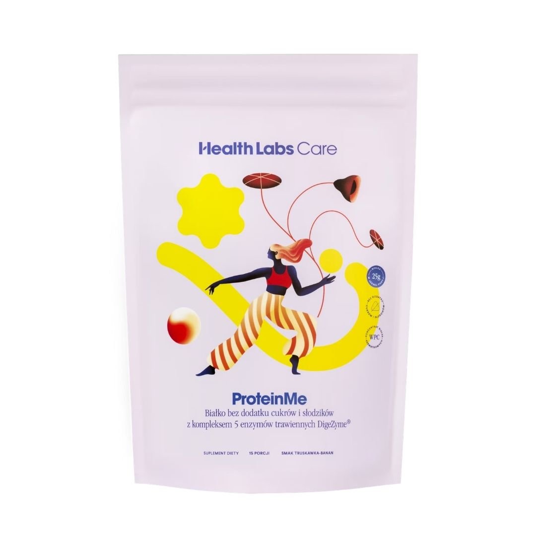 HealthLabs Care ProteinMe (strawberry-banana) - WPC protein with digestive enzymes with no added sugars or sweeteners 472,5g - HealthLabs Care - Vesa Beauty