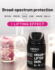 HELLO, LIFTED SKIN Broad - spectrum light anti - photo - aging cream with 0.2% neuropeptides & 0.2% ferulic acid SPF50+, UVA, UVB, PA++++, HEV/IR 50ml - Veoli Botanica - Vesa Beauty