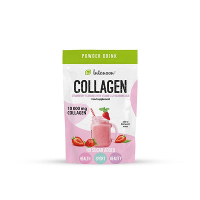 Intenson Collagen Strawberry-flavored with Vit C & Hyaluron 10,8g - Intenson - Vesa Beauty