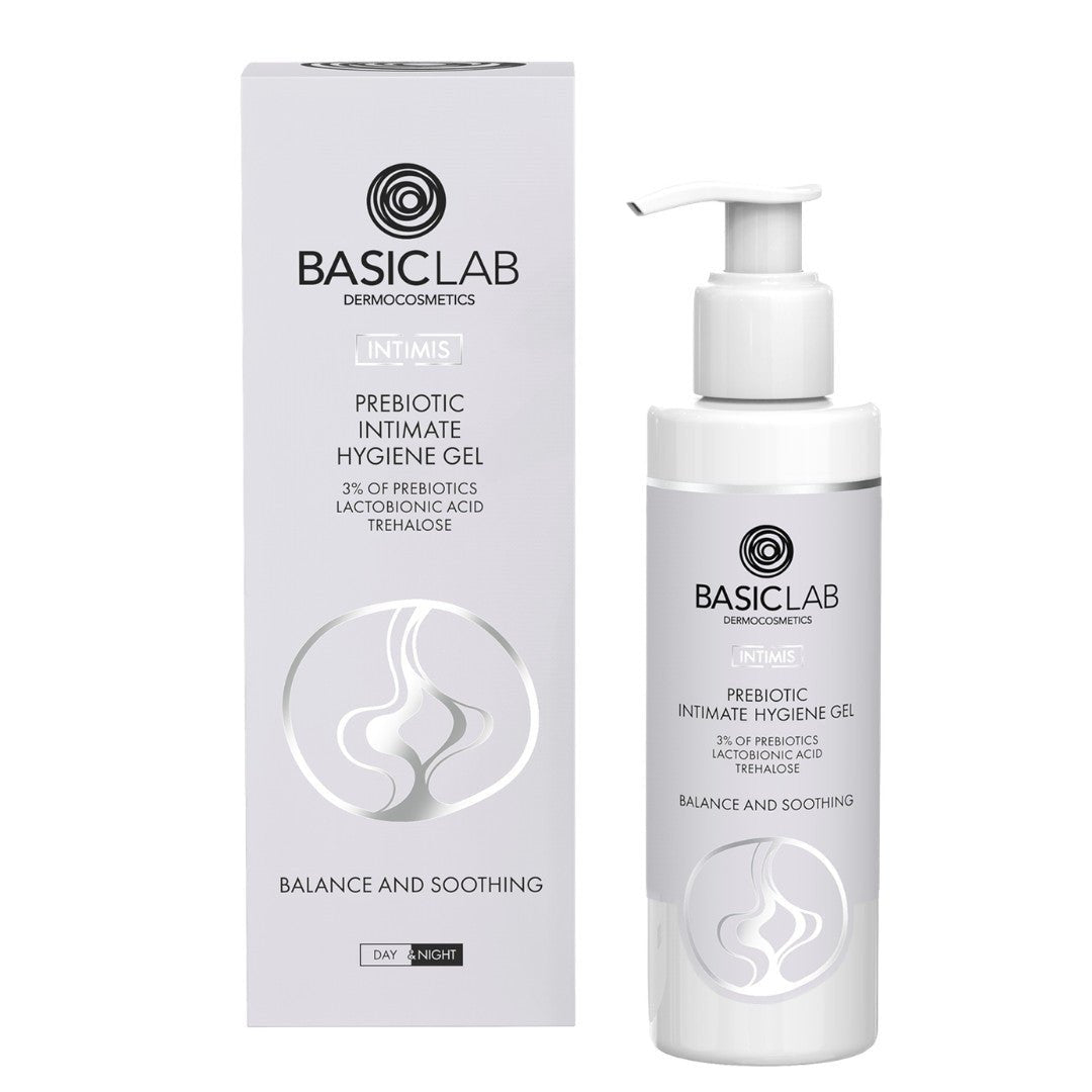 INTIMIS Prebiotic Intimate Hygiene Gel 3% Prebiotics, Lactobionic Acid, Trehalose 200ml - BasicLab - Vesa Beauty