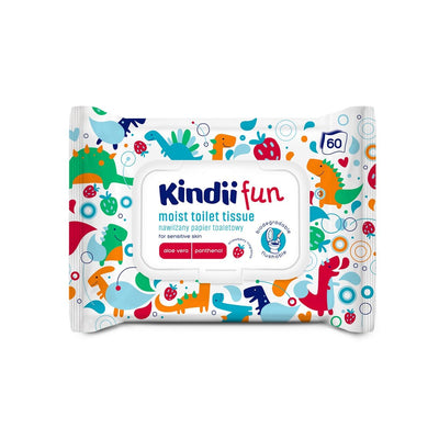 Kindii Fun - Wet Toilet Tissue for sensitive skin 60pcs - Kindii - Vesa Beauty