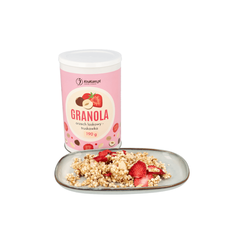 Krukam Granola hazelnut - strawberry 190g - Krukam - Vesa Beauty