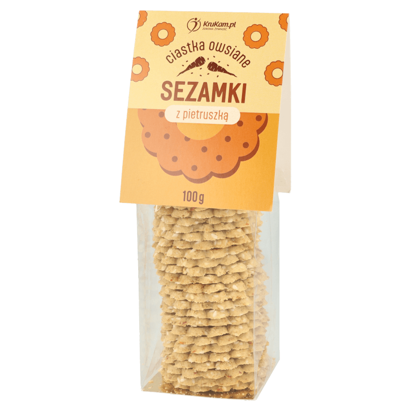 Krukam Oatmeal sesame cookies with parsley 100g - Krukam - Vesa Beauty